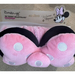 Minnie Mouse 3D Teddy Pink Headband with Black Ears and Pink Bow